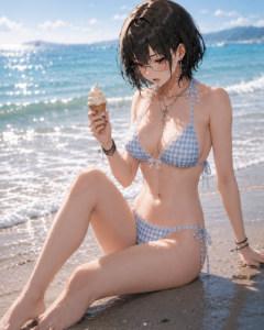 ビキニという言葉を使わない水色のビキニ