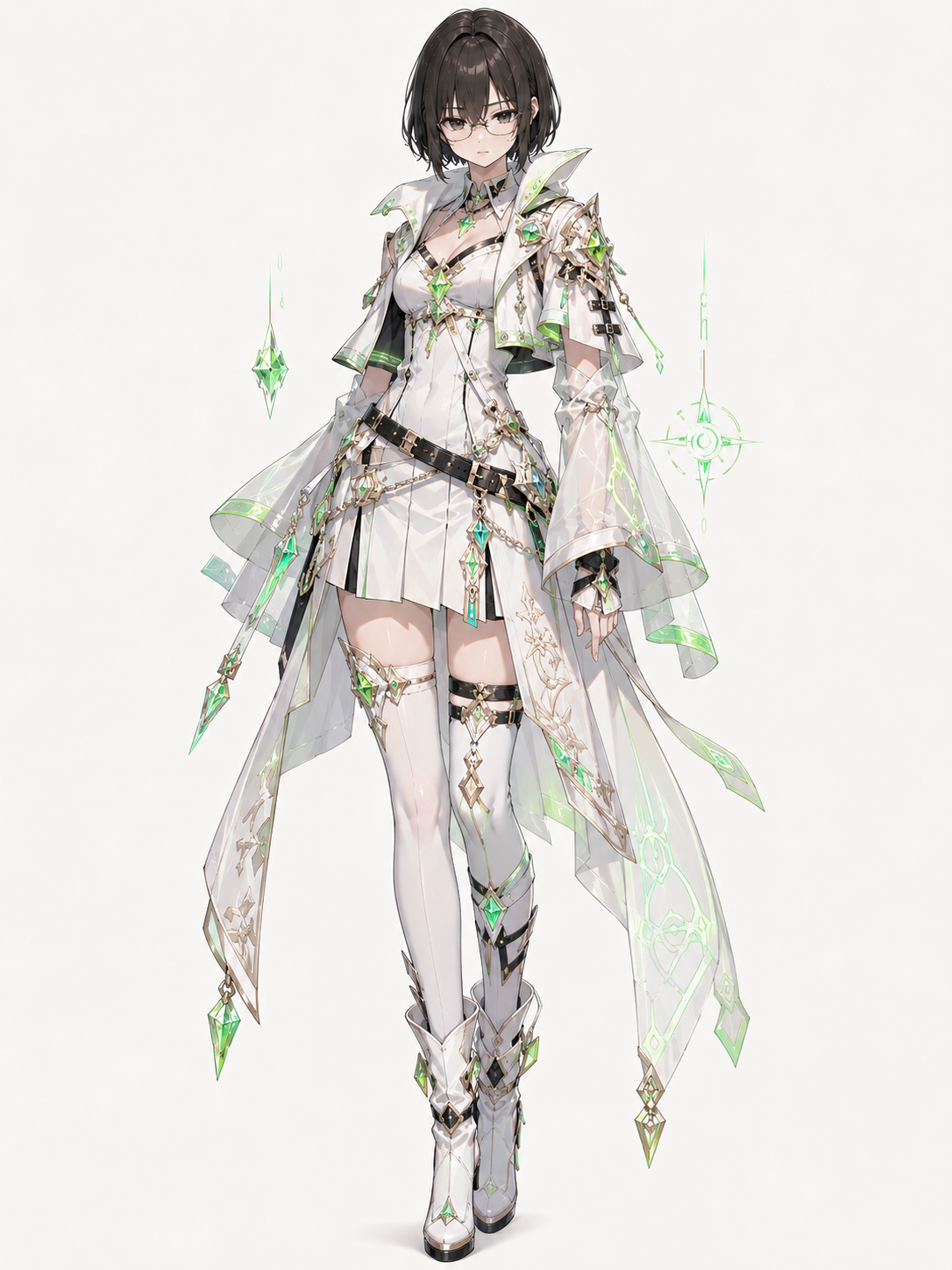 白基調のファンタジーRPGヒロイン風衣装