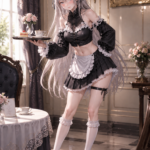 黒サテンメイド服